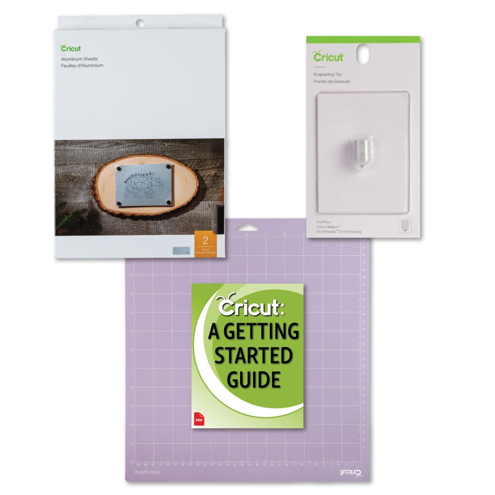 Cricut aluminum with Strong Grip mat and Engraving Tip Bundle