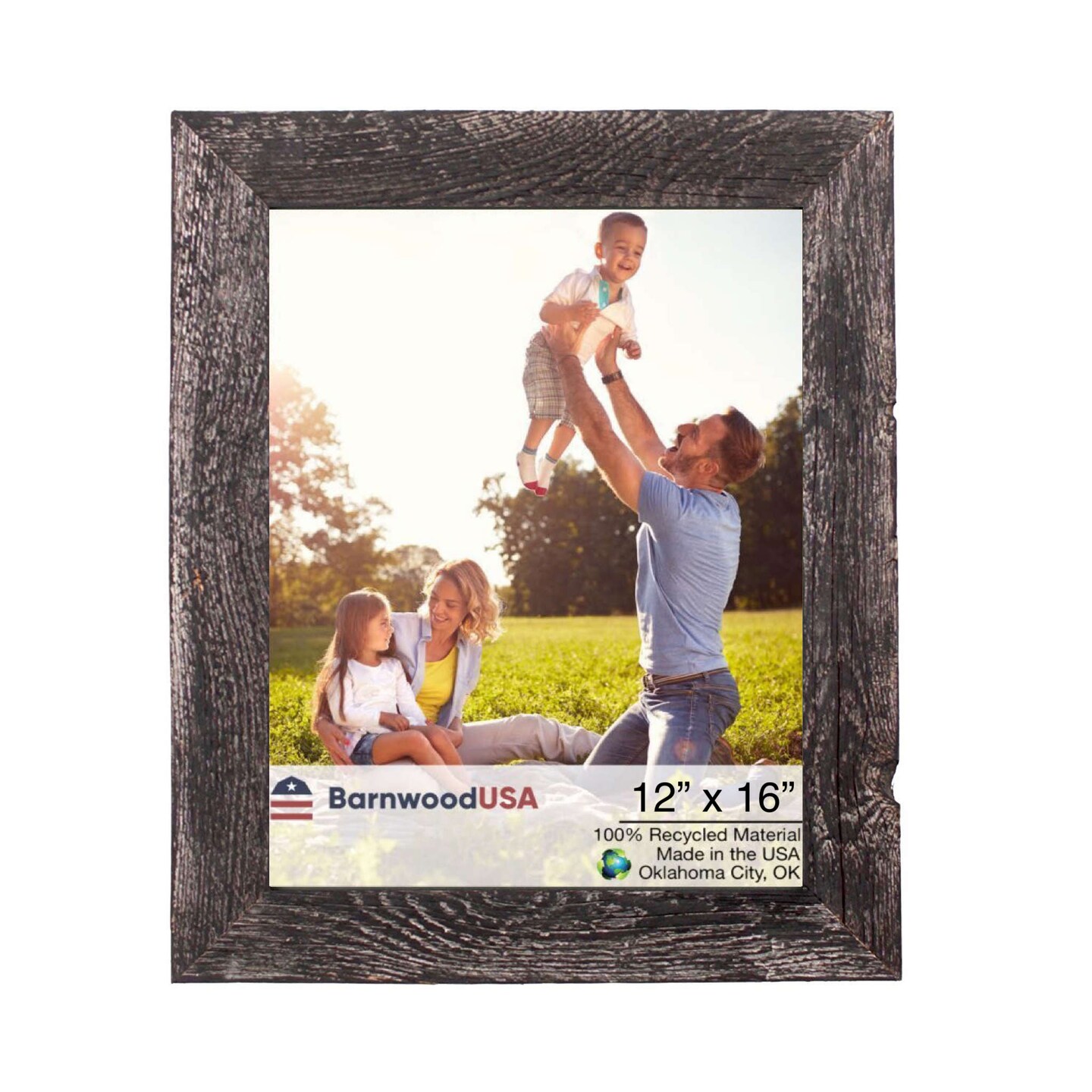 Rustic Farmhouse 12 in. x 16 in. Reclaimed Wood Picture Frame