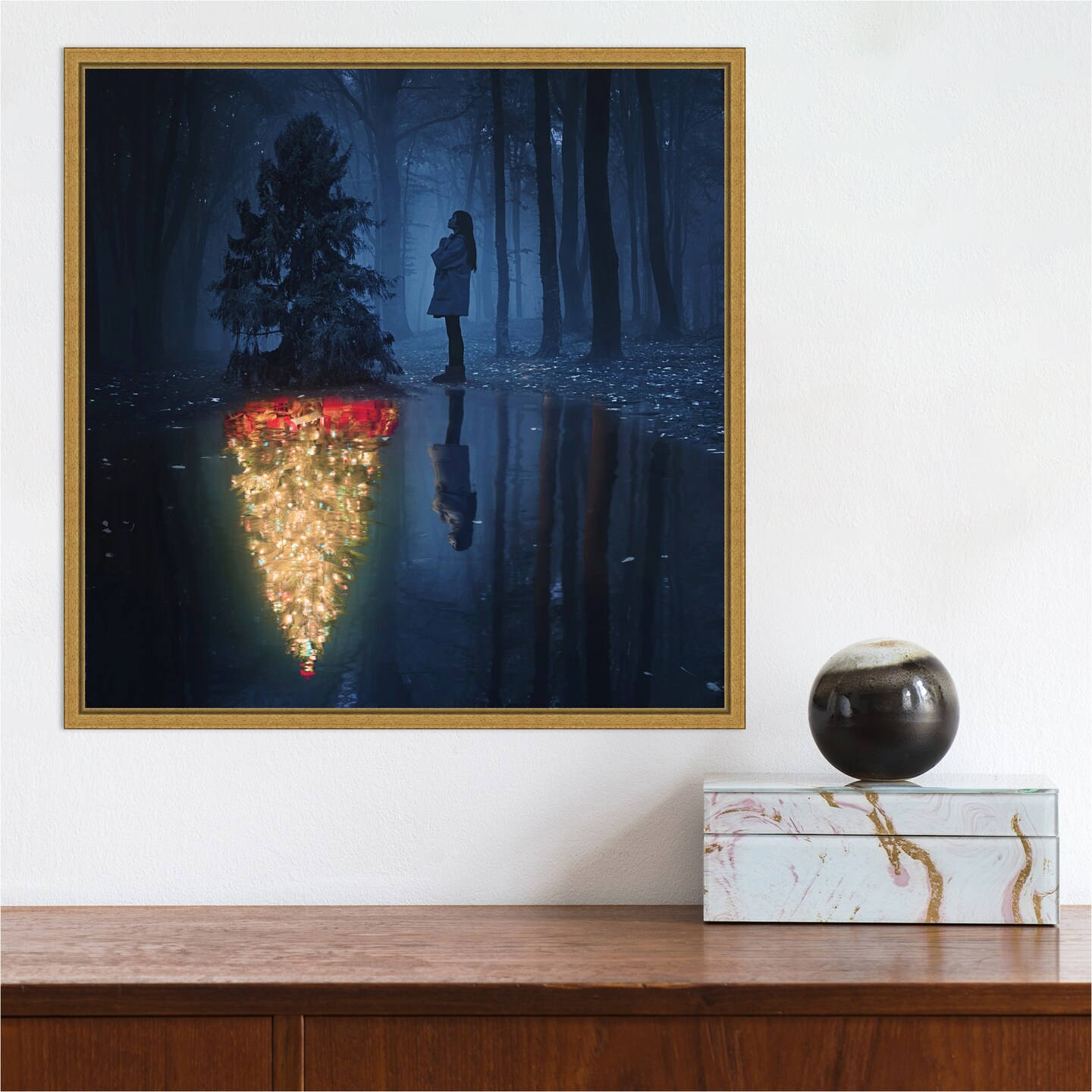 The Hope of Christmas (Tree) by Terry F Canvas Wall Art Print Framed