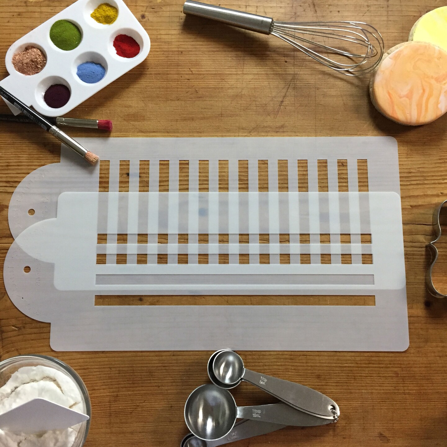 Plaid Cake Stencil | C236 by Designer Stencils | Cake Decorating Tools | Baking Stencils for Royal Icing, Airbrush, Dusting Powder | Reusable Plastic Food Grade Stencil for Cakes | Easy to Use &#x26; Clean Cake Stencil