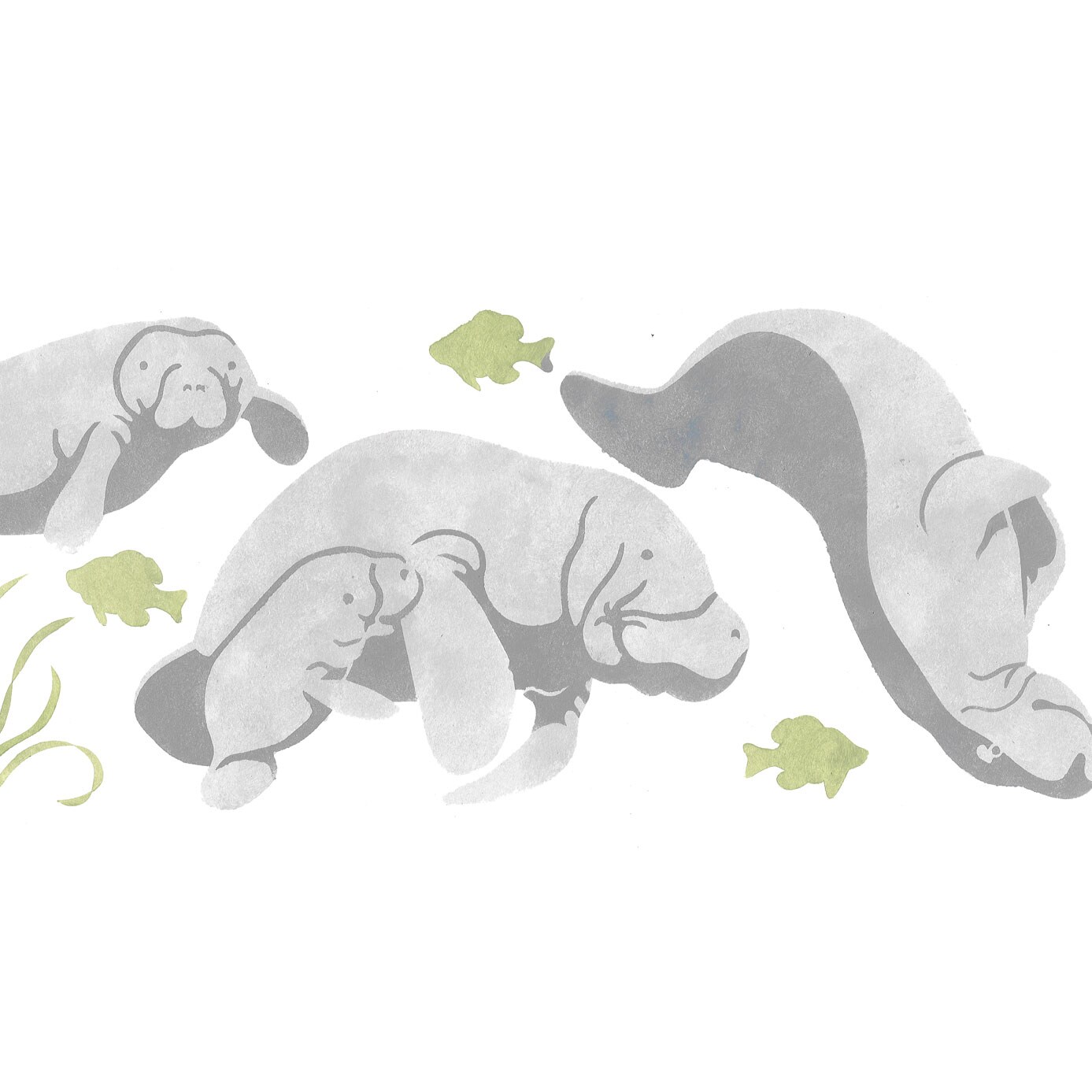 Manatee Wall Stencil | 1800 by Designer Stencils | Animal & Nature Stencils | Reusable Art Craft Stencils for Painting on Walls, Canvas, Wood | Reusable Plastic Paint Stencil for Home Makeover | Easy to Use & Clean Art Stencil