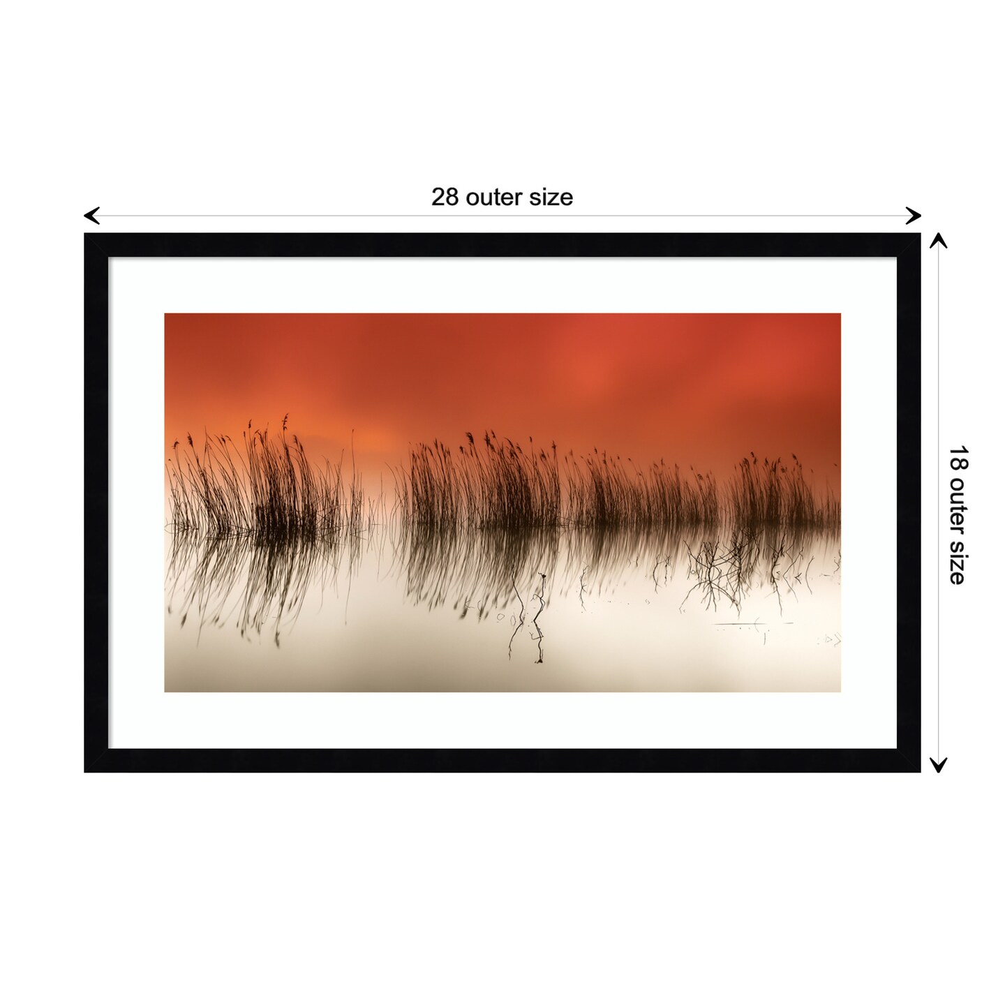 Serene Sea Grass by Rui David Wood Framed Wall Art Print