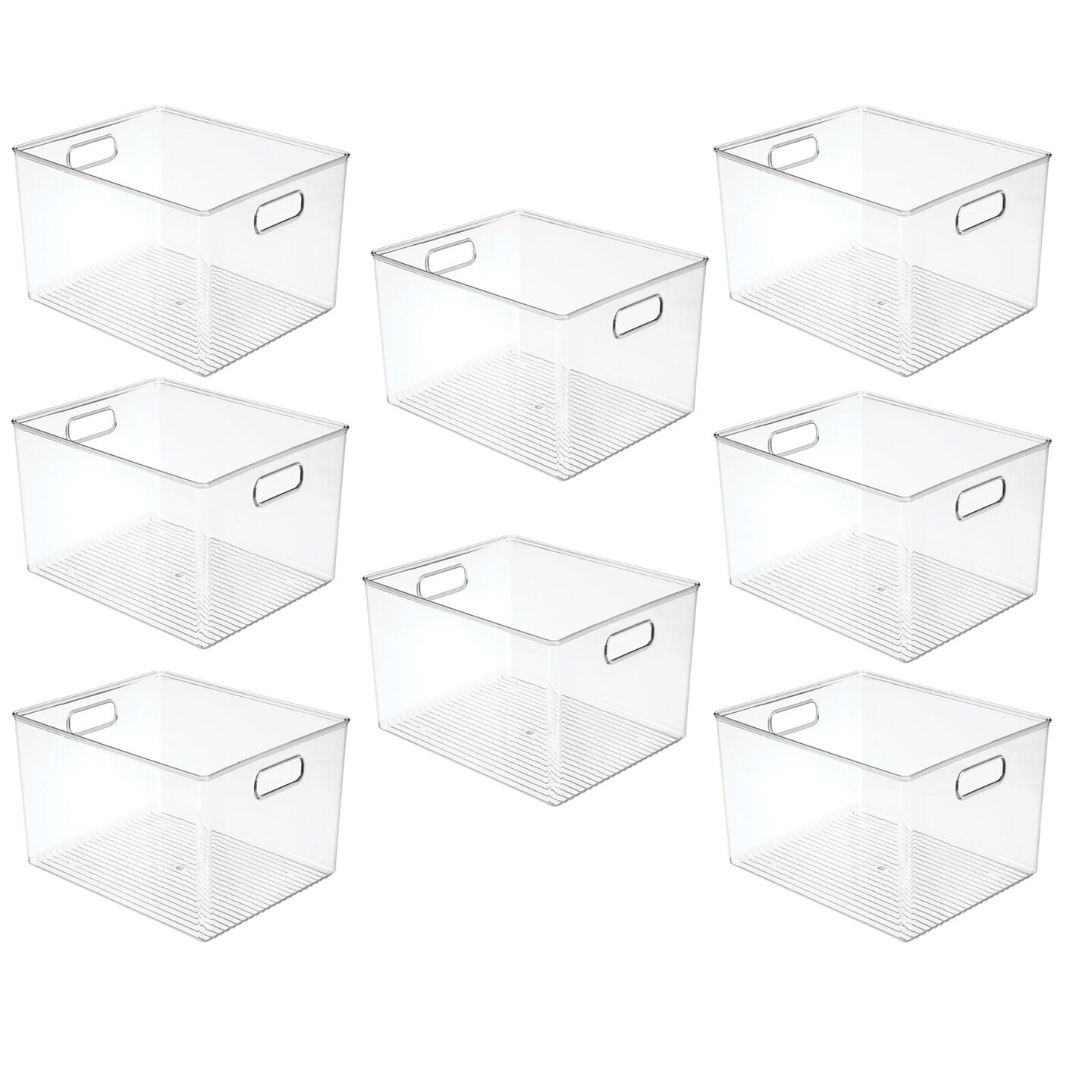 mDesign Plastic Art + Craft Room Storage Organizer Container Bin, 8 Pack, Clear