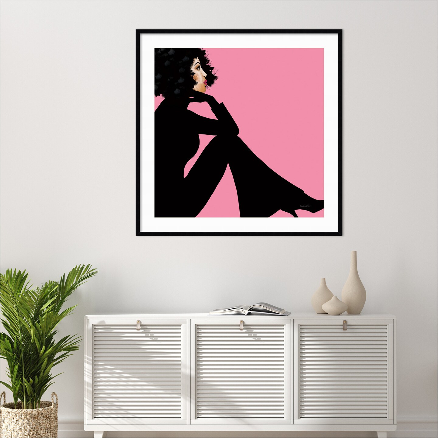 She is Everything I by Mercedes Lopez Charro Wood Framed Wall Art Print 41 in. W x 41 in. H