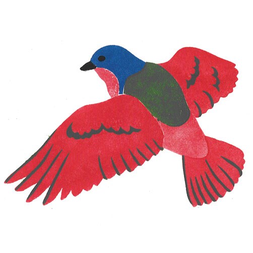 Painted Bunting Bird Wall Stencil | 1697 by Designer Stencils | Animal & Nature Stencils |