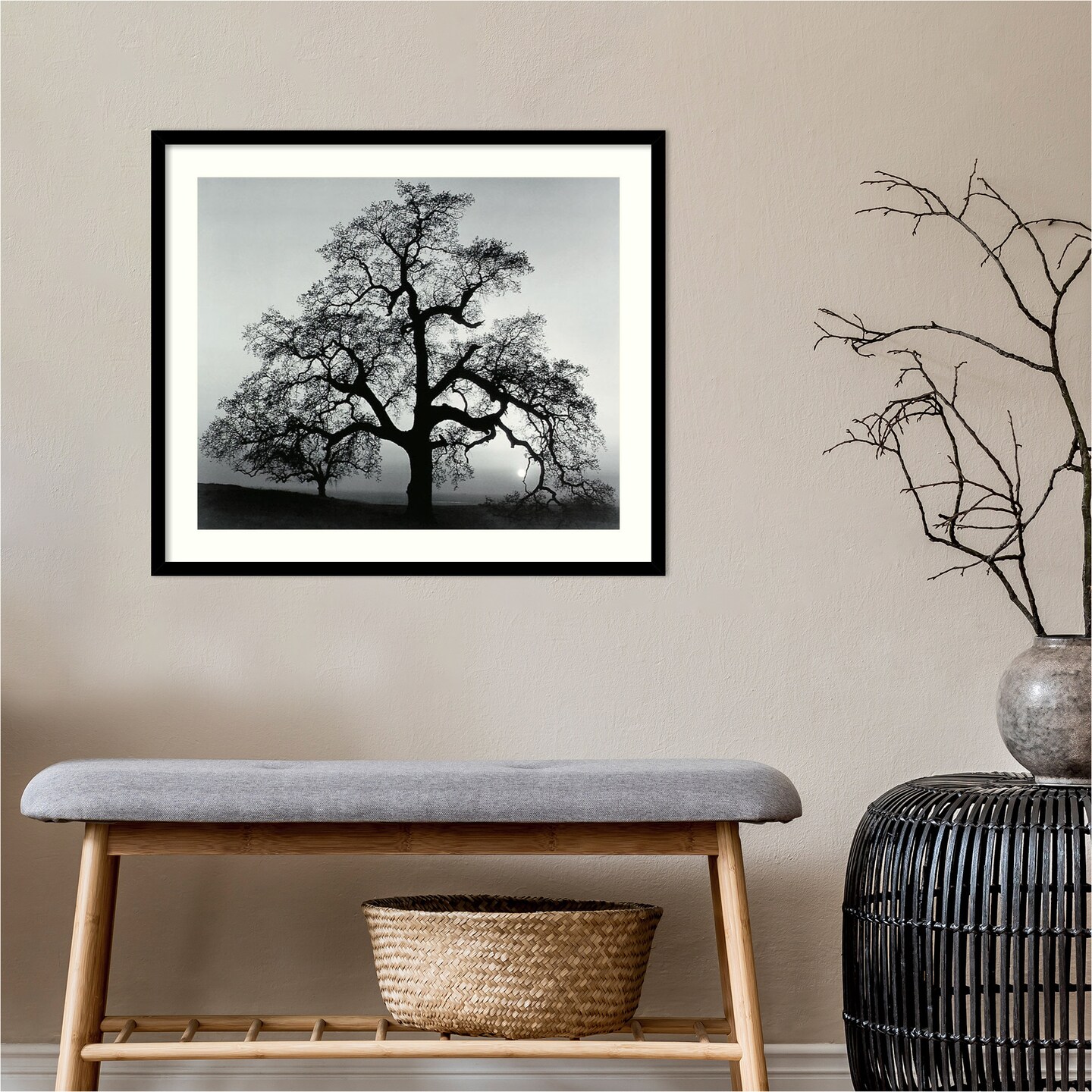 Oak Tree Sunset City California 1962 by Ansel Adams Wood Framed Wall ...