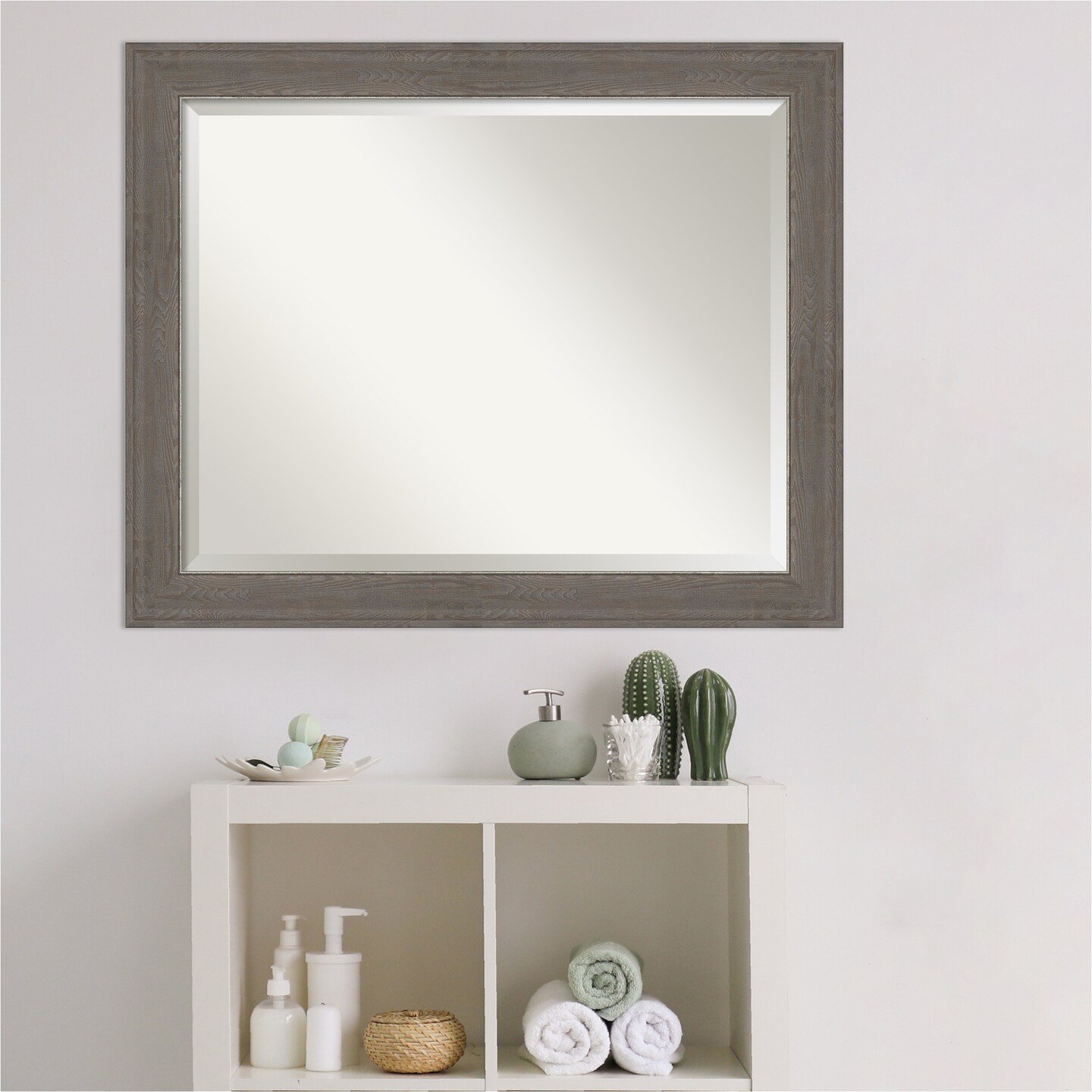 Beveled Bathroom Wall Mirror, Alta Frame