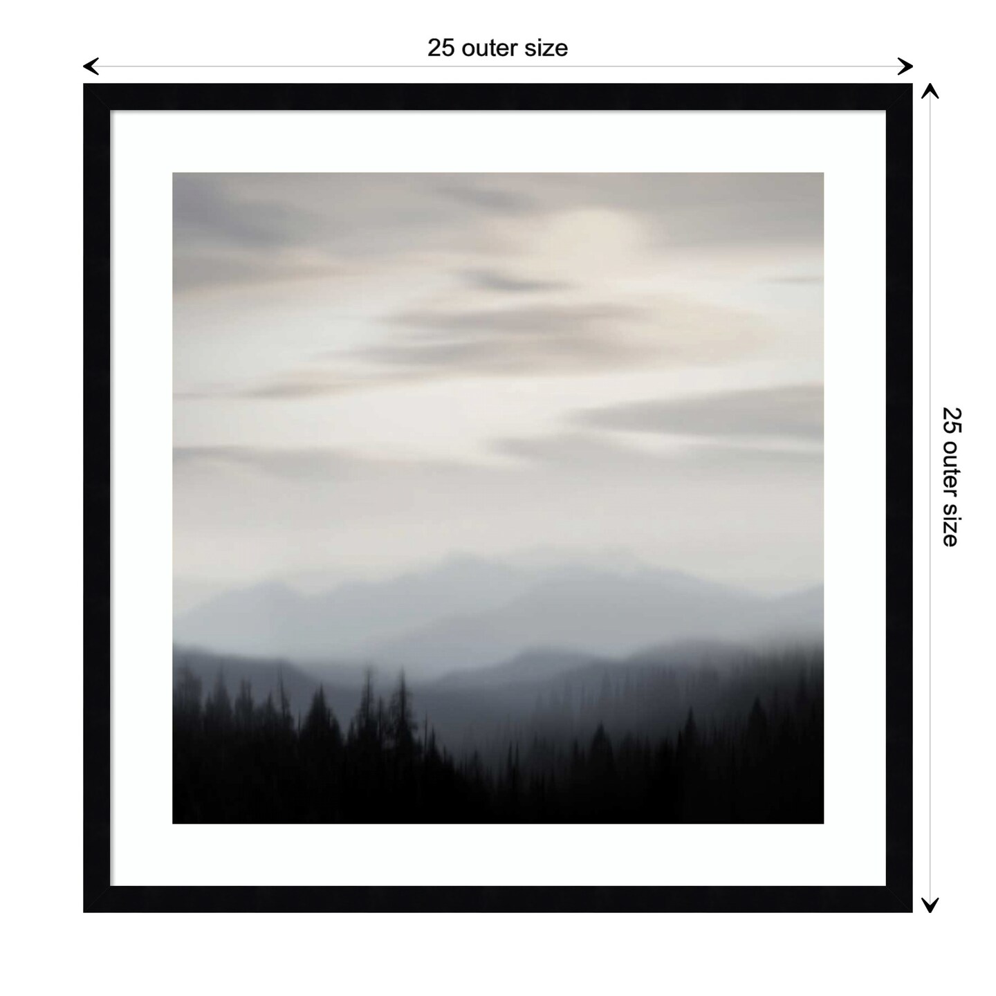 Mount McKinley Range Clouds Denali National Park Alaska 1948 by Ansel Adams Wood Framed Wall Art Print