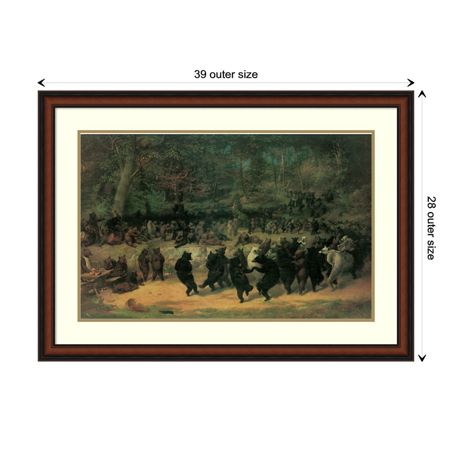The Bear Dance by William Beard Wood Framed Wall Art Print