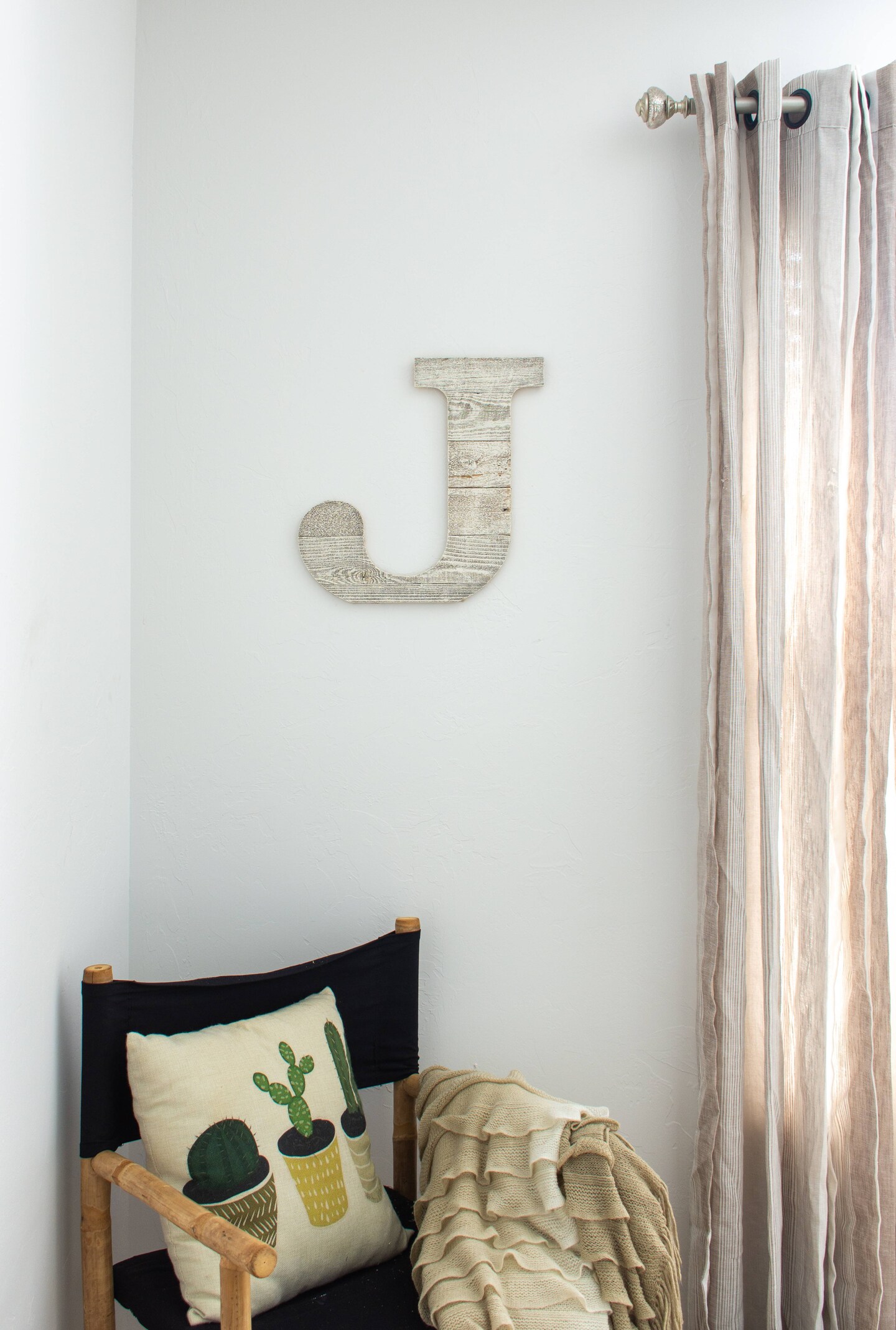 Rustic Farmhouse Large 16" White Decorative Monogram Wood Letter