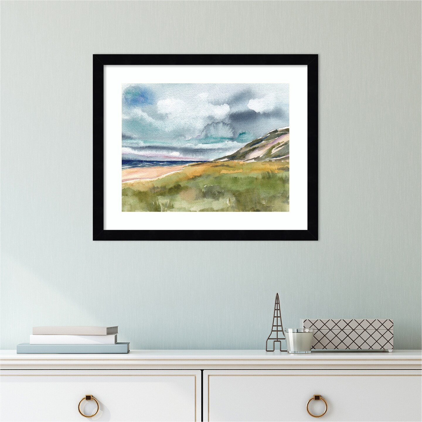 Seascape by Patricia Shaw Wood Framed Wall Art Print