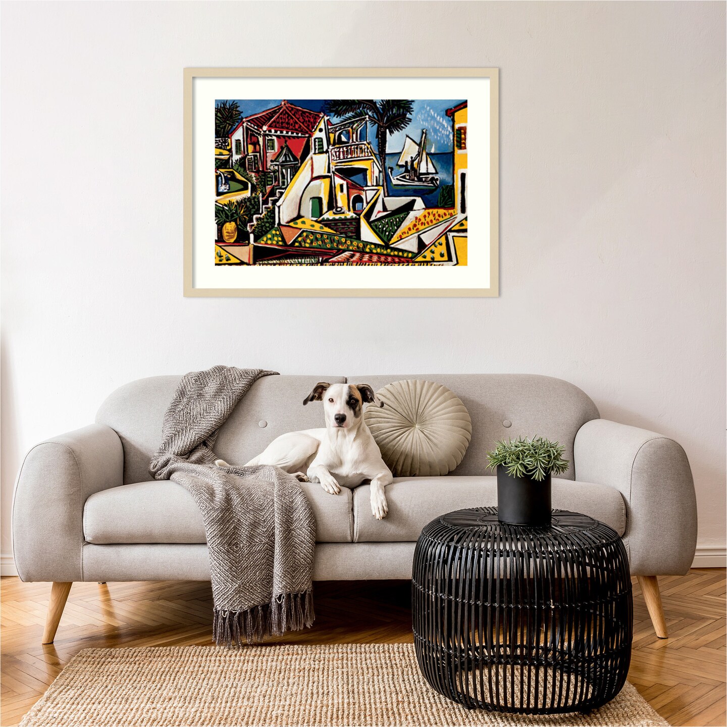 Paysage Mediterraneen by Pablo Picasso Wood Framed Wall Art Print