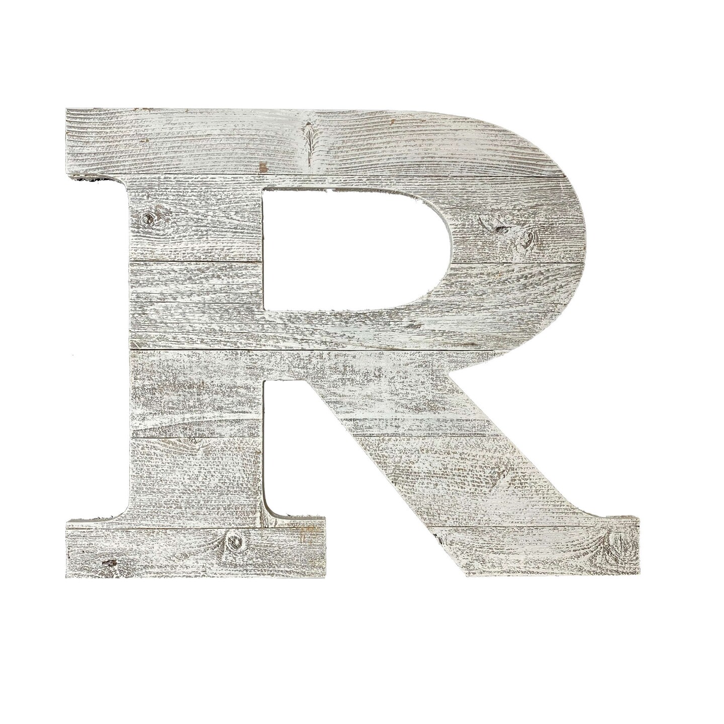 Rustic Farmhouse Large 16" White Decorative Monogram Wood Letter