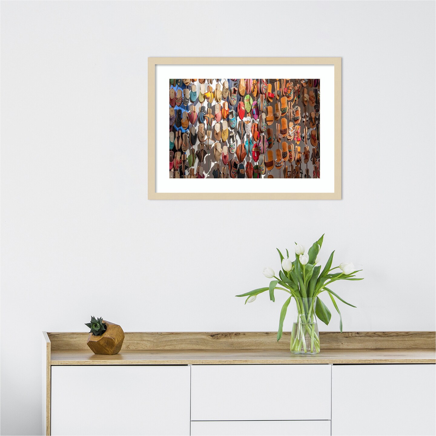 Moroccan Sandals by Richard Silver Wood Framed Wall Art Print