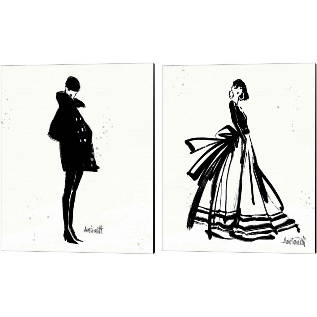 Style Sketches by Anne Tavoletti 12" x 15" Canvas Wall Art (Set of 2