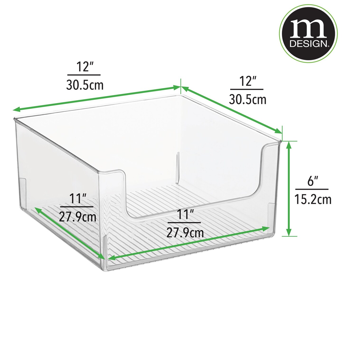 mDesign Office Plastic Storage Organizer Bin with Open Dip Front, 8 Pack, Clear