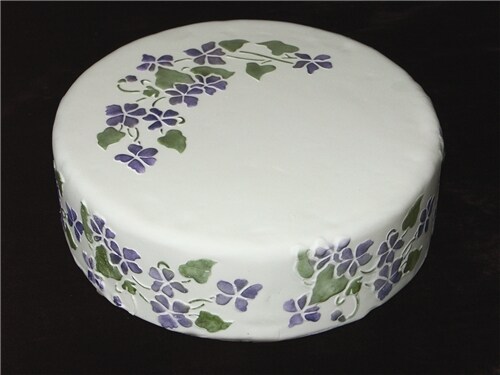 Violet Spray Cake Stencil | C021 by Designer Stencils | Cake Decorating Tools | Baking Stencils for Royal Icing, Airbrush, Dusting Powder | Reusable Plastic Food Grade Stencil for Cakes & Cookies | Easy to Use & Clean Cake & Cookie Stencil