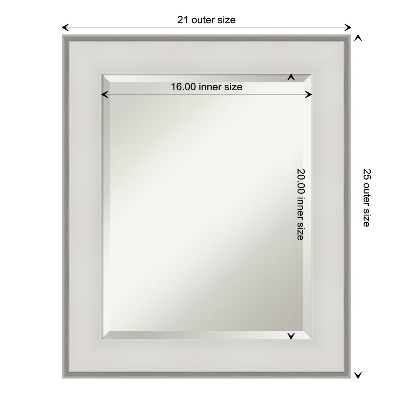 Beveled Bathroom Wall Mirror, Imperial Frame