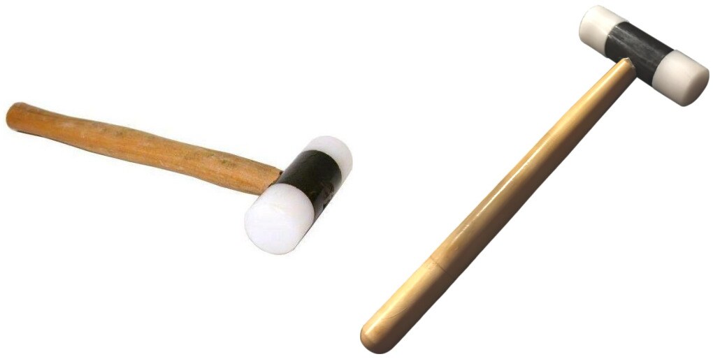 Two Nylon Jewelers Hammer Mallet Craft Tools, 1" Face and a 1.5" Face
