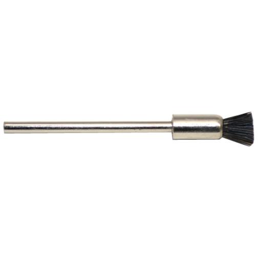 12 Stiff Bristle End Brush, 1/4&#x22; Trim, 3/16&#x22; Diameter 3/32&#x22; Shank
