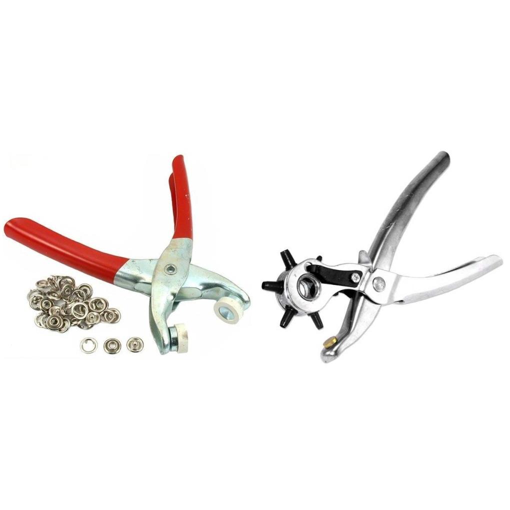 Leatherworking Leather Hole Punch Pliers With 8 Snap Fasteners & Pliers ...