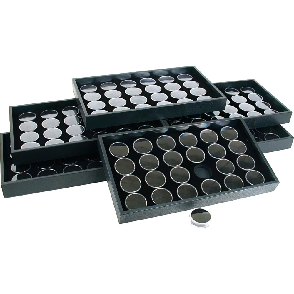 144 Black Foam Gem Jars Display &#x26; Stackable Tray