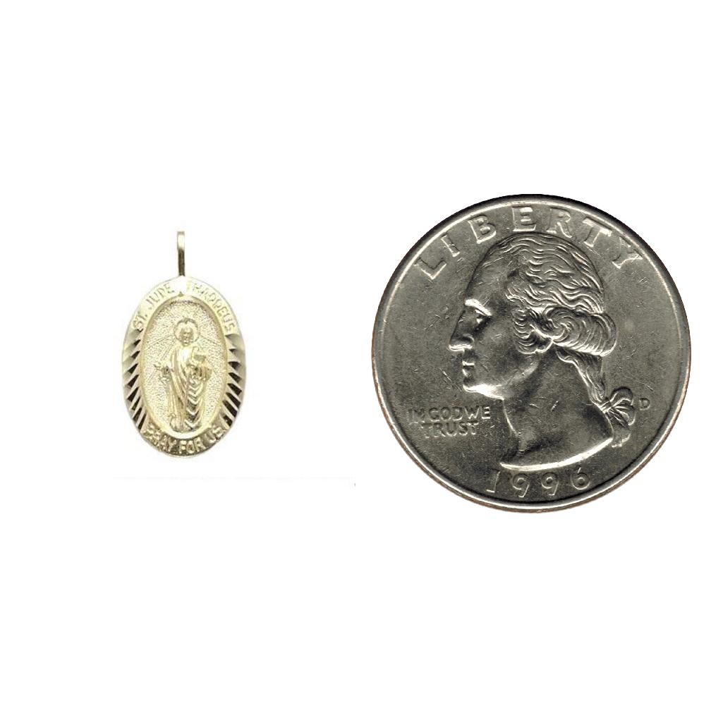 14K Gold ST. JUDE THADEUS OVAL MEDALL