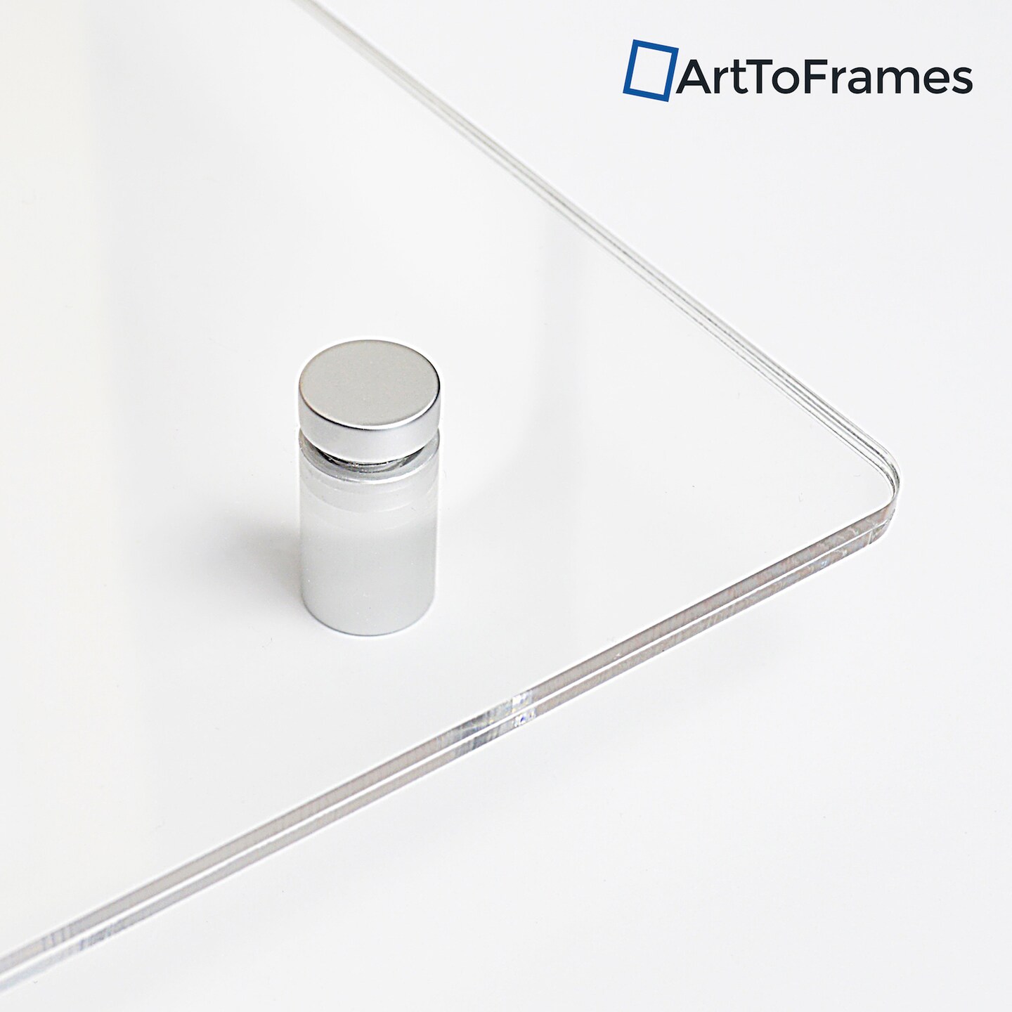 ArtToFrames 12x24 inches Floating Acrylic Frame (Full Frame is 16x28) with Choice of Chrome, Gold, Satin, White or Black Standoff Hardware