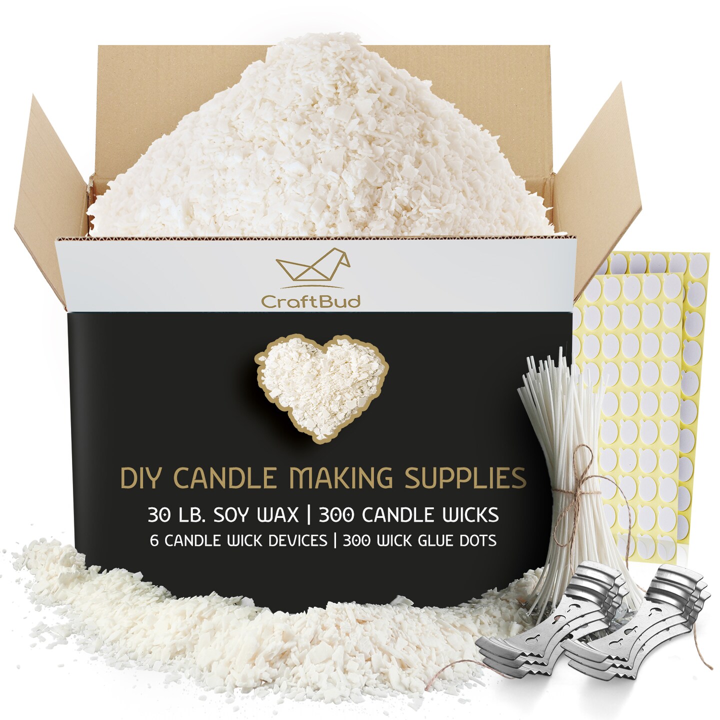CraftBud Natural Soy Candle Wax Accessories Kit
