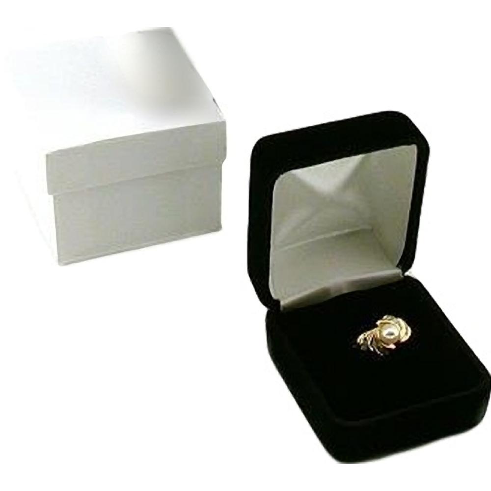 Black Velvet Ring Jewelry Gift Box Showcase Countertop Displays Kit 144 Pcs