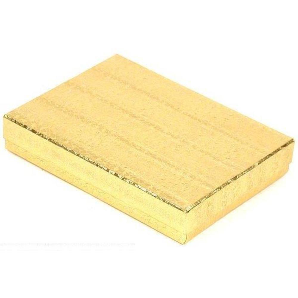 Gold Cotton Bracelet Necklace Jewelry Gift Box Display 5 3/8"