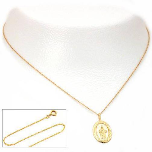 14K Gold St. Jude Thaddeus Charm 18&#x22; Chain Jewelry