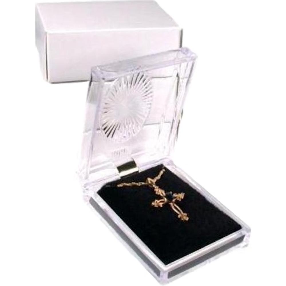 6 Earring Pendant Clear Crystal Boxes Displays