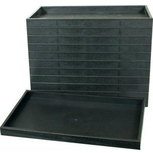 12 Black Plastic Display Trays