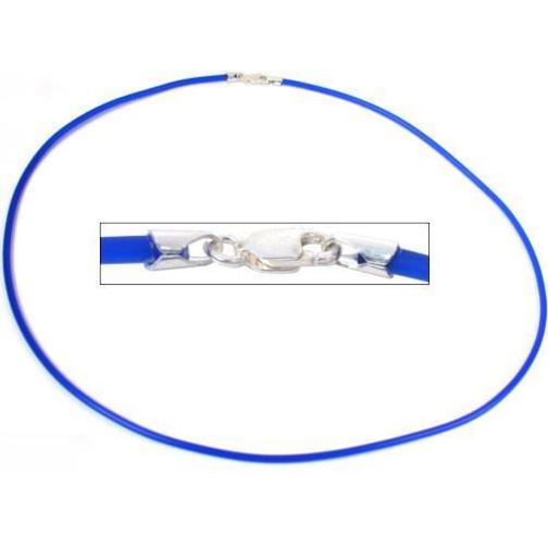 Rubber Cord Necklace Blue 18&#x22;