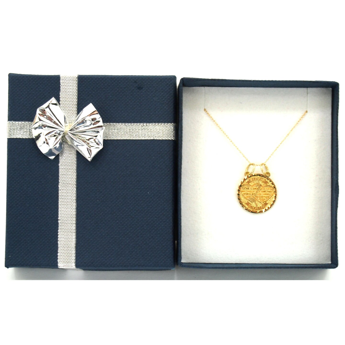 14K Gold Break Apart Mispah Charm with 18&#x22; Gold Cable Chain &#x26; Gift Box