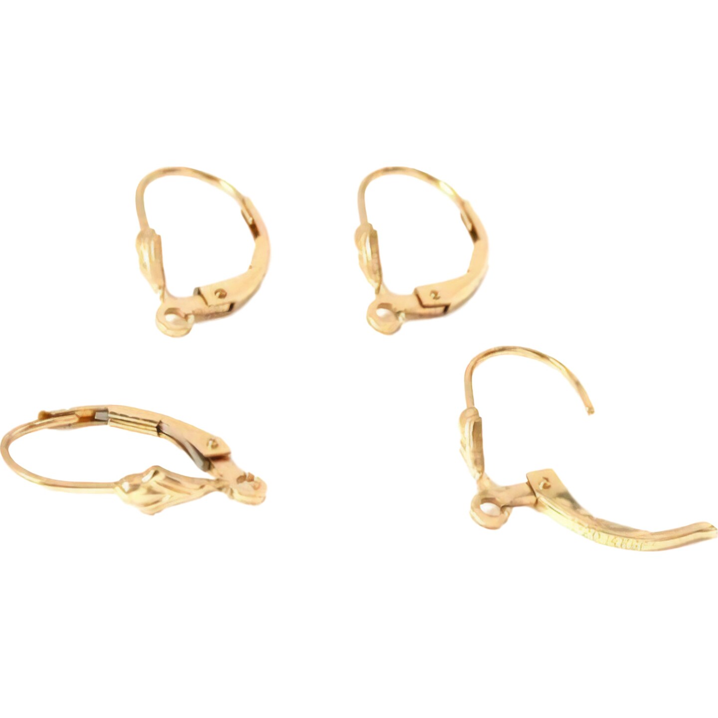 4 14k Gold Filled Lever Back Earrings Jewelry Parts