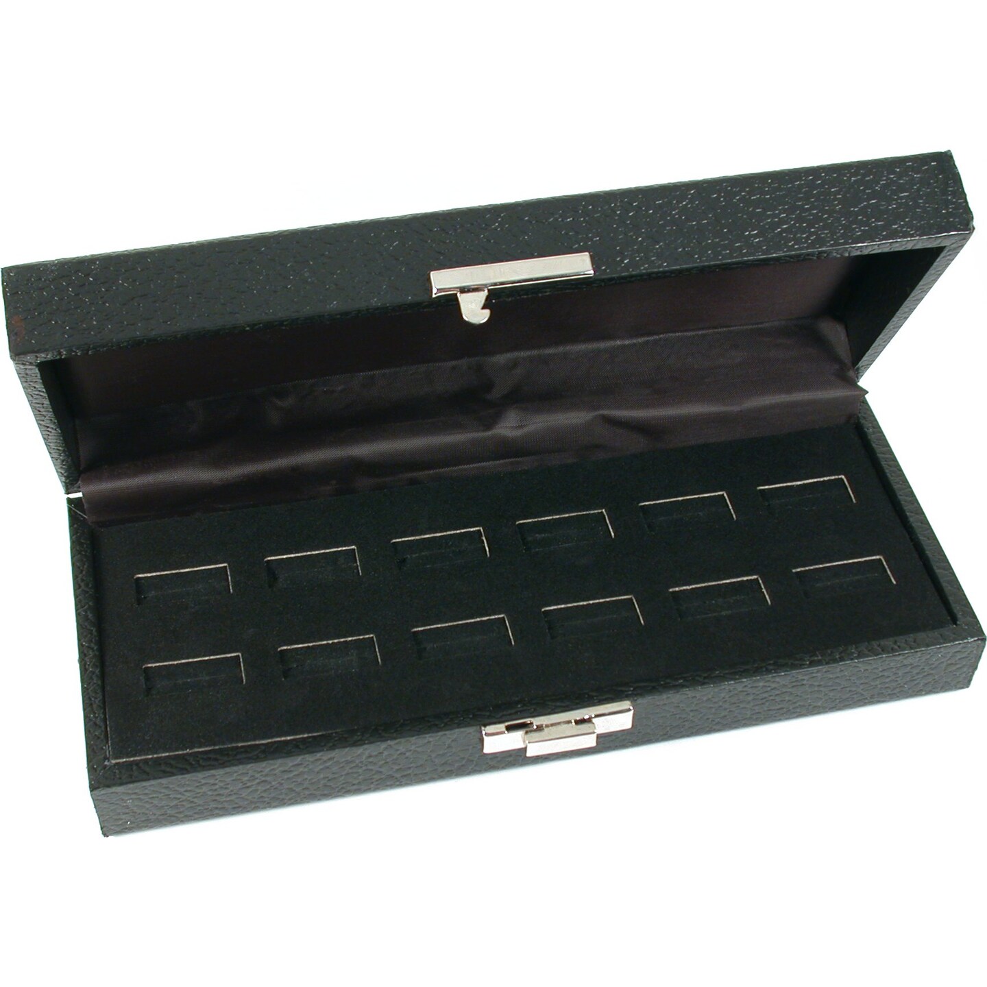 12 Wide Slot Ring Tray Display Jewelry Showcase Black