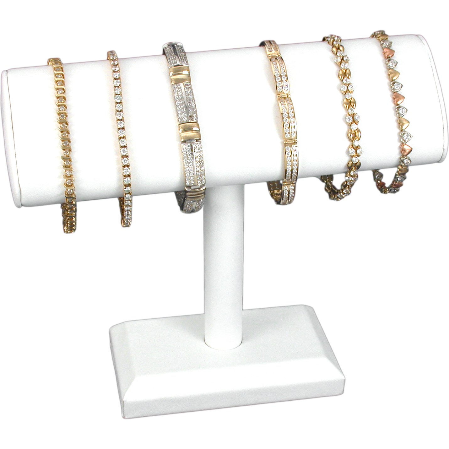 White Oval T-Bar Bangle Bracelet Watch Display Stand