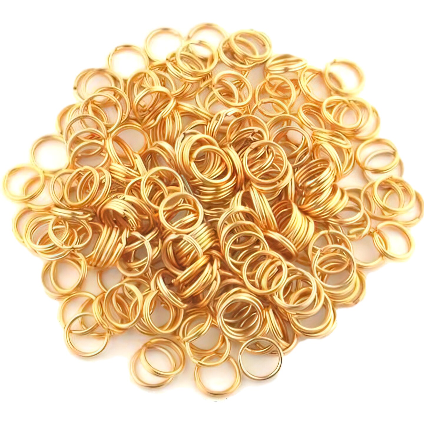 250 Gold Plated Split Ring Jewelry Chain Parts 9mm
