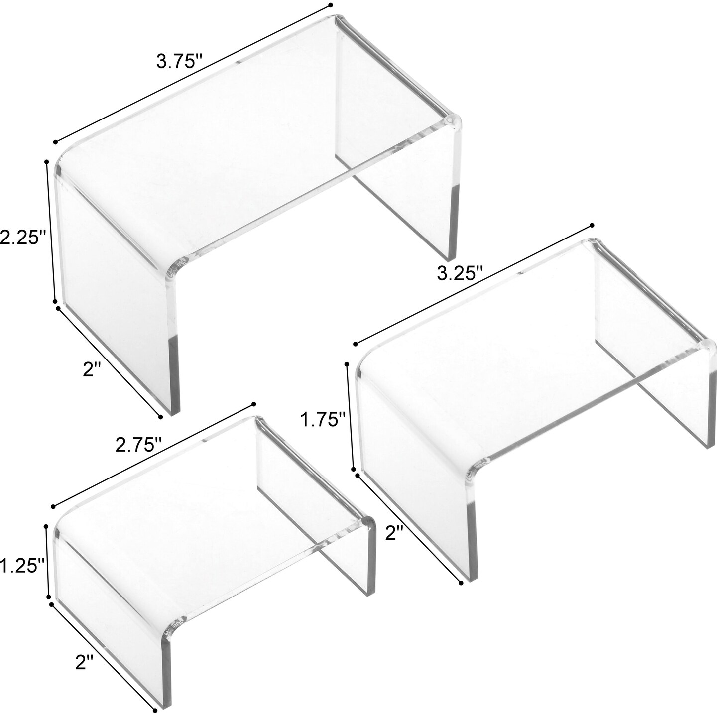 FindingKing 6 Clear Acrylic Jewelry Display Risers Showcase Fixtures