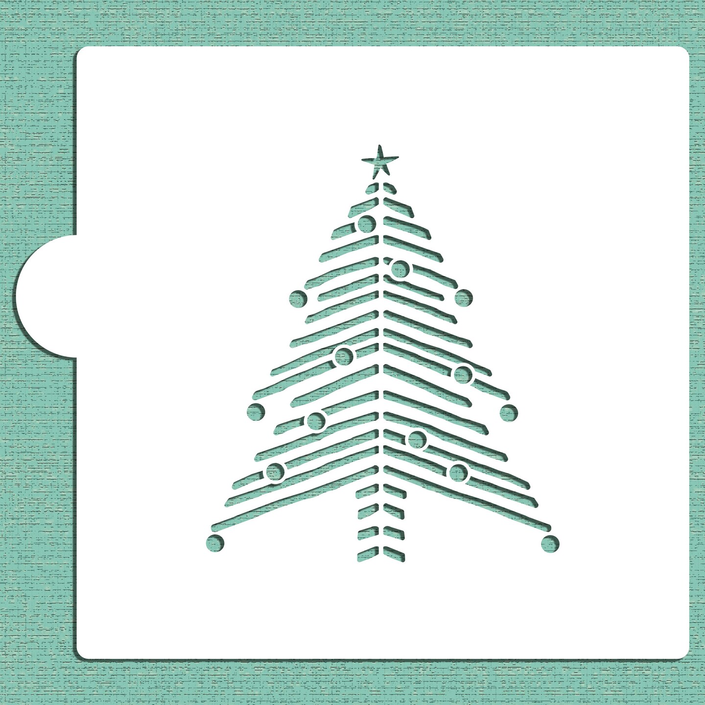 Handpainted Chevron Christmas Tree Stencil Cookie & Craft Stencil | CM202 by Designer Stencils | Cookie Decorating Tools | Stencils for Royal Icing, Airbrush, Dusting Powder | Craft Stencils for Canvas, Paper, Wood | Reusable Food Grade Stencil