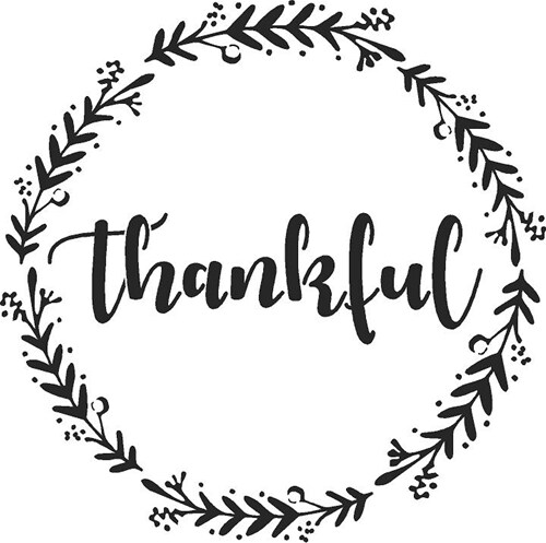 Thankful, Grateful, Blessed Embossing 12 x 12 Stencil | FS021 by Designer Stencils | Word &#x26; Phrase Stencils | Reusable Stencils for Painting on Wood, Wall, Tile, Canvas, Paper, Fabric, Furniture, Floor | Stencil for Home Makeover