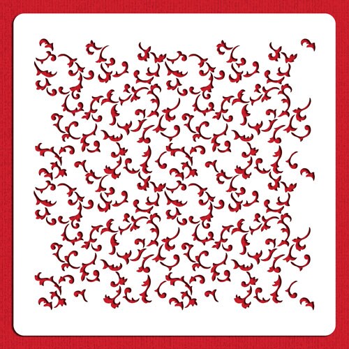 Provencal Scroll Cake Stencil | C121 by Designer Stencils | Cake Decorating Tools | Baking Stencils for Royal Icing, Airbrush, Dusting Powder | Reusable Plastic Food Grade Stencil for Cakes | Easy to Use & Clean Cake Stencil