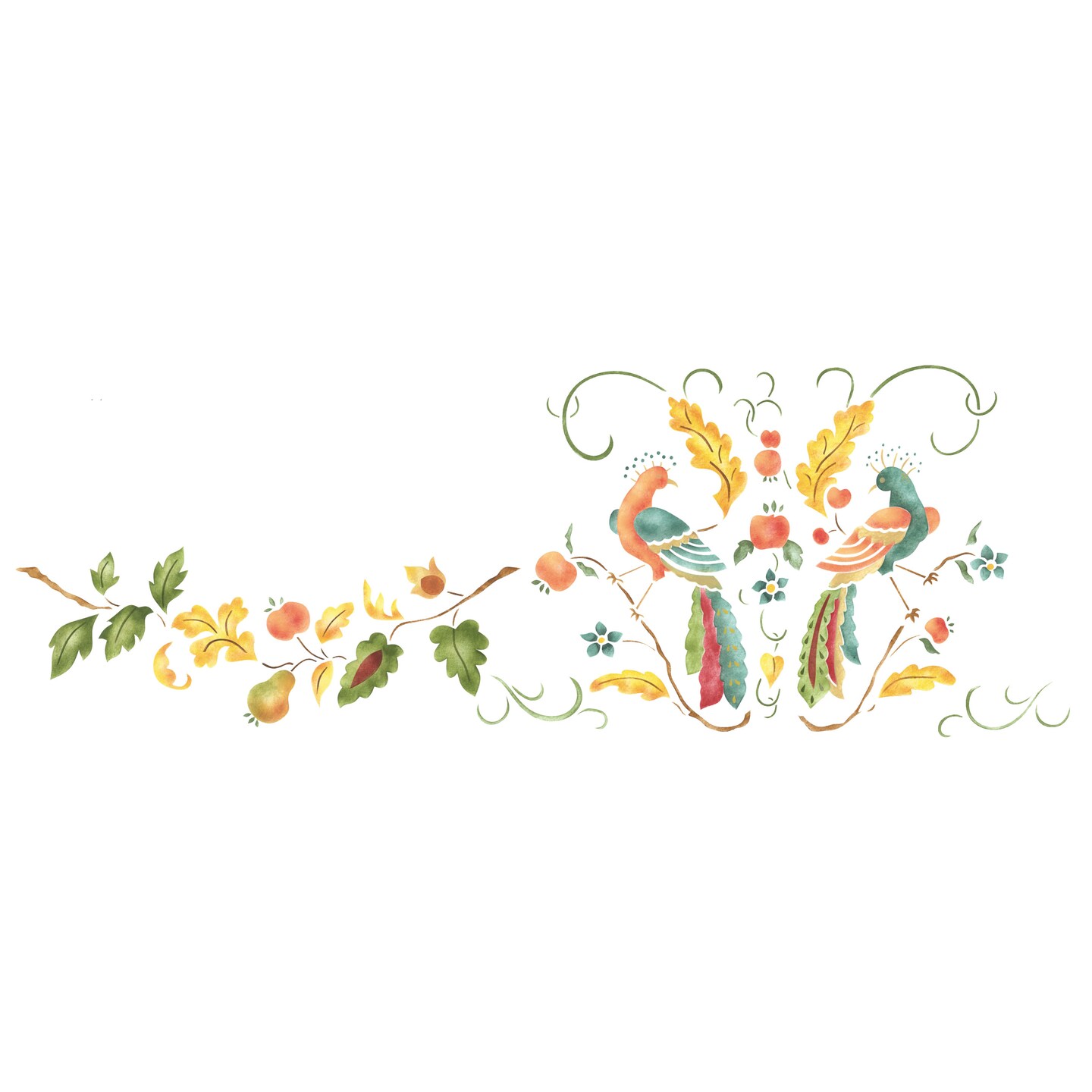 French Birds Wall Stencil Border | 1871 by Designer Stencils | Animal & Nature Stencils | Reusable Art Craft Stencils for Painting on Walls, Canvas, Wood | Reusable Plastic Paint Stencil for Home Makeover | Easy to Use & Clean Art Stencil