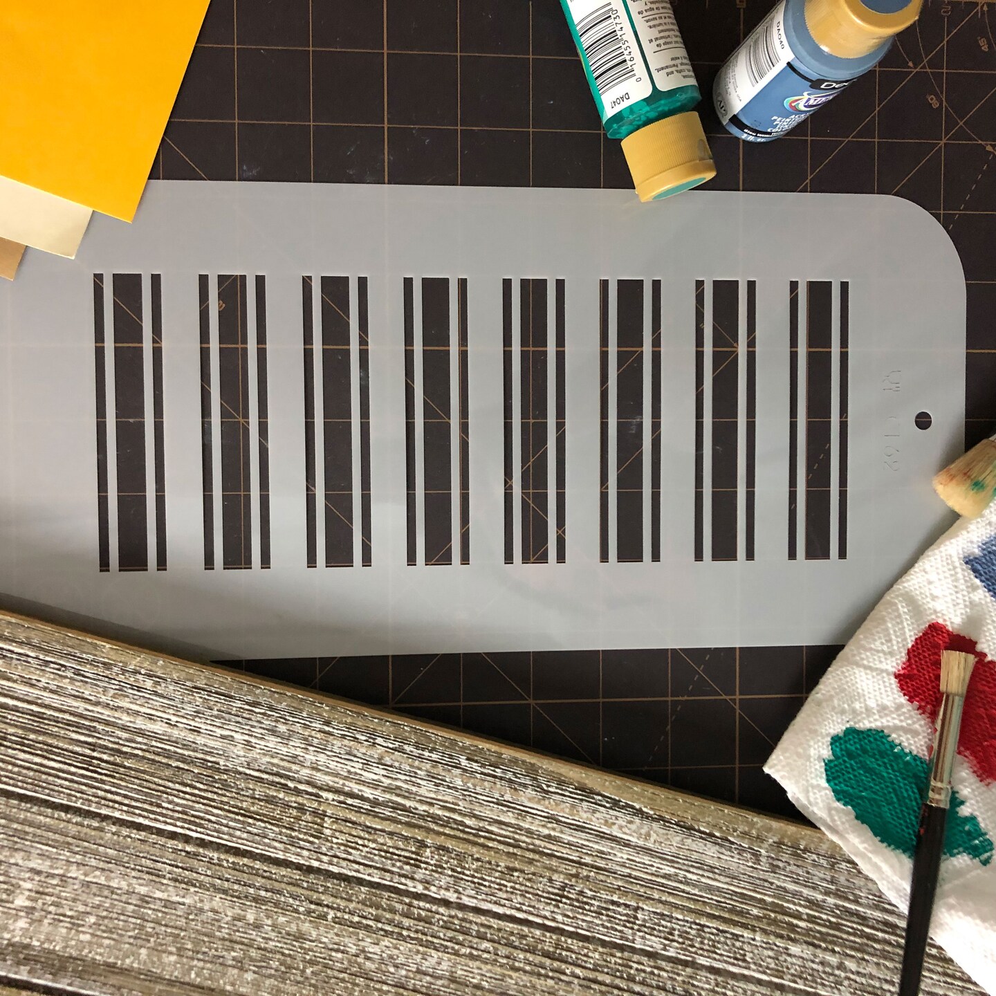 Large Stripe Cake Stencil | C162 by Designer Stencils | Cake Decorating Tools | Baking Stencils for Royal Icing, Airbrush, Dusting Powder | Reusable Plastic Food Grade Stencil for Cakes | Easy to Use & Clean Cake Stencil