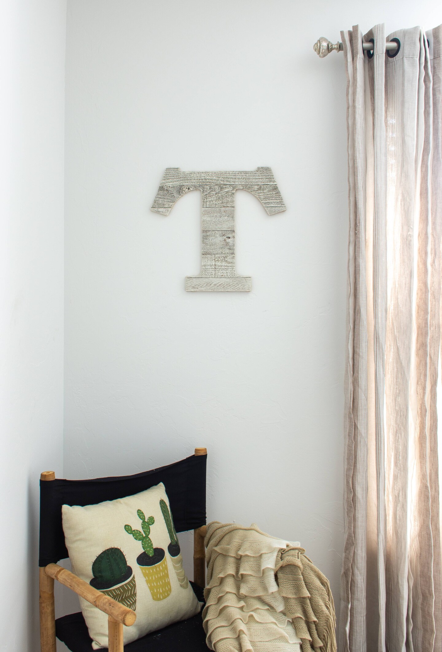 Rustic Farmhouse Large 16" White Decorative Monogram Wood Letter