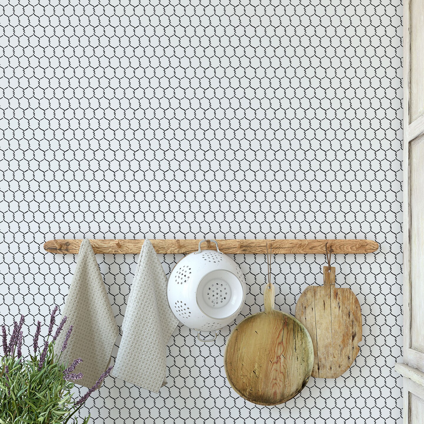 Large Chickenwire Wall Stencil | 2494 by Designer Stencils | Pattern Stencils | Reusable Stencils for Painting | Safe &#x26; Reusable Template for Wall Decor | Try This Stencil Instead of a Wallpaper | Easy to Use &#x26; Clean Art Stencil Pattern