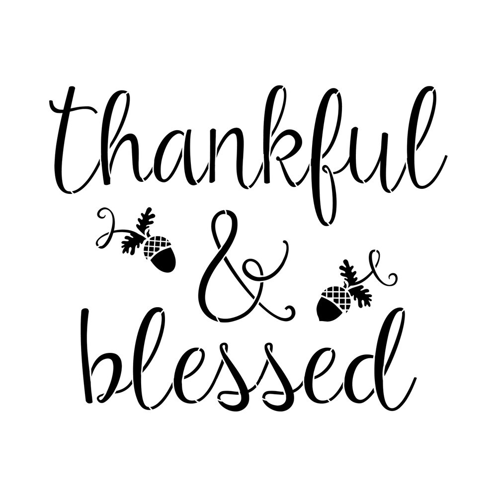 Thankful & Blessed Embossing 12 x 12 Stencil | FS097 by Designer Stencils |