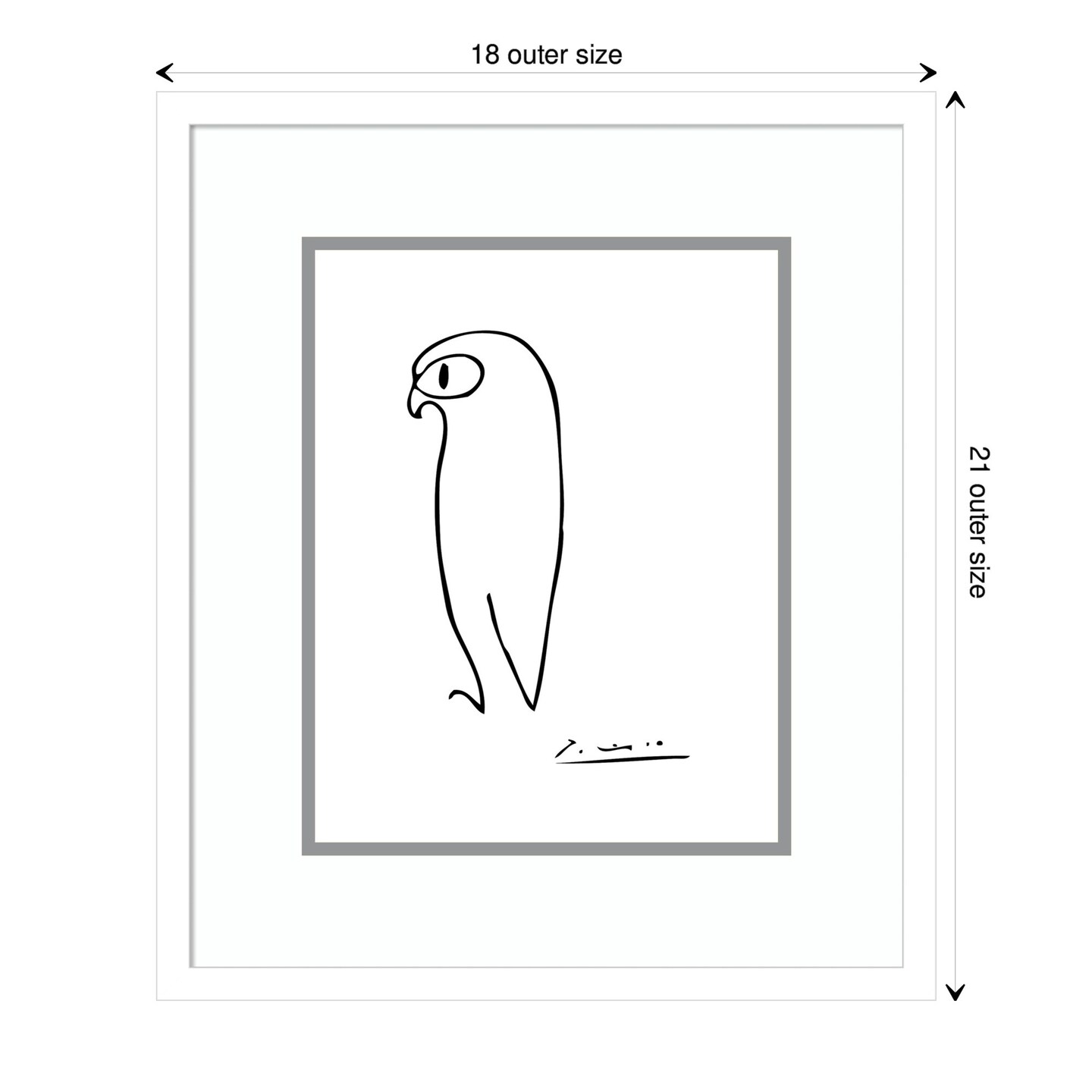 Owl by Pablo Picasso Wood Framed Wall Art Print